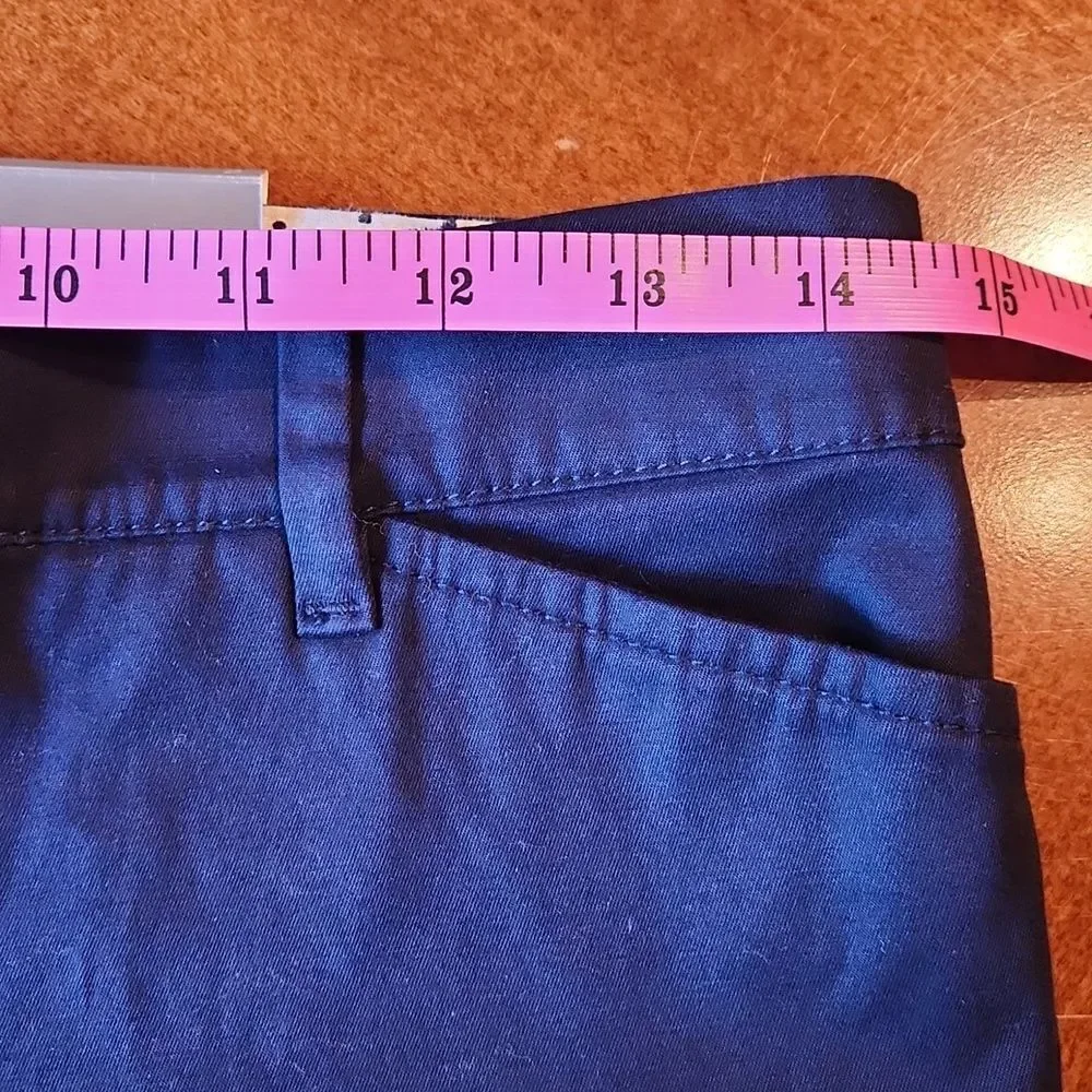 Talbots Perfect Crop Slim Leg Mid Rise Casual Cotton Pants, Size 2, Dark Blue
